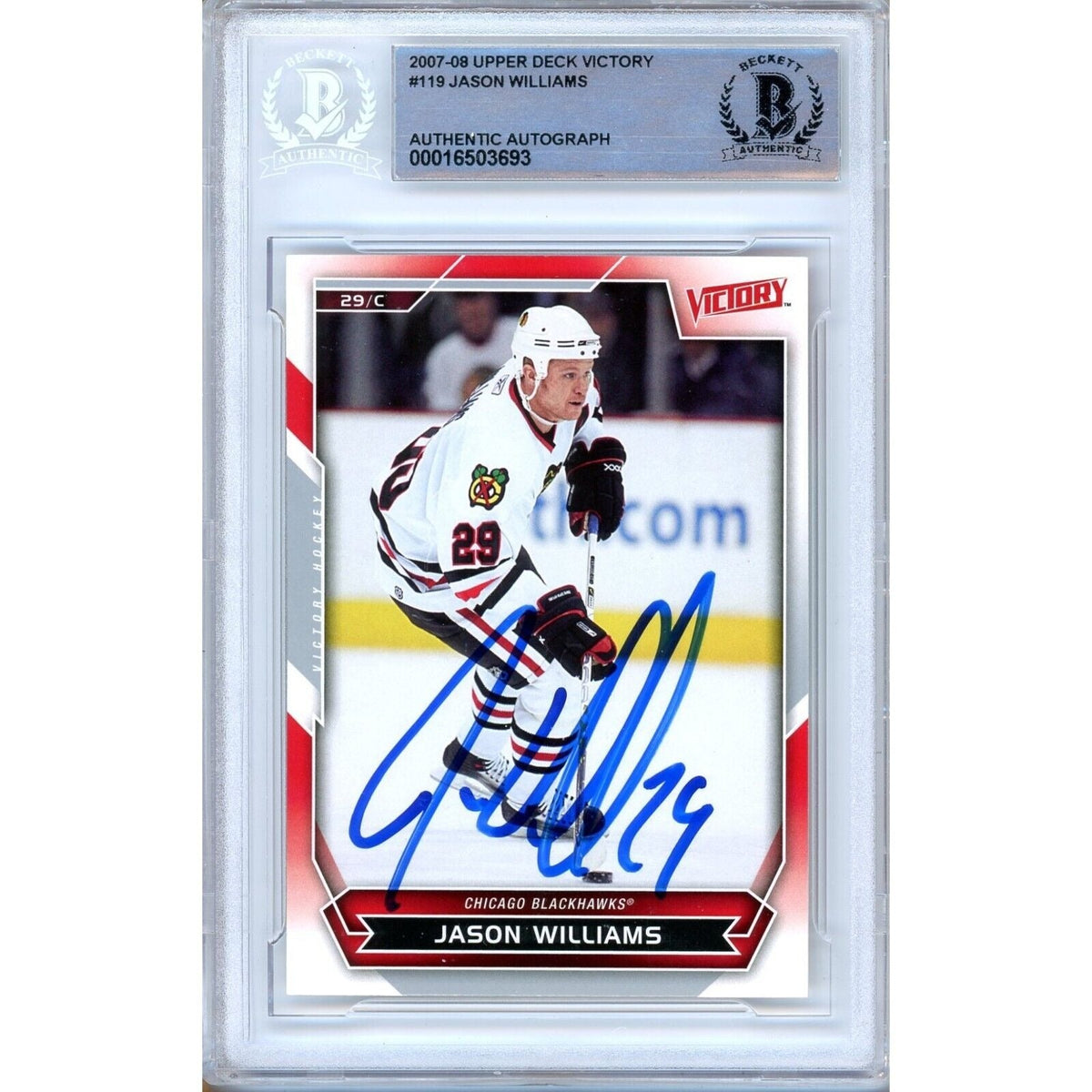 Jason Williams Upper Deck Victory Autographed Trading Card Beckett BAS