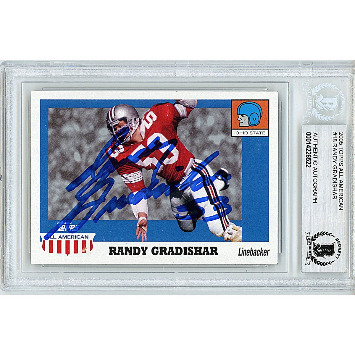 Randy Gradishar Signed Ohio State Autographed Trading Card Beckett BGS