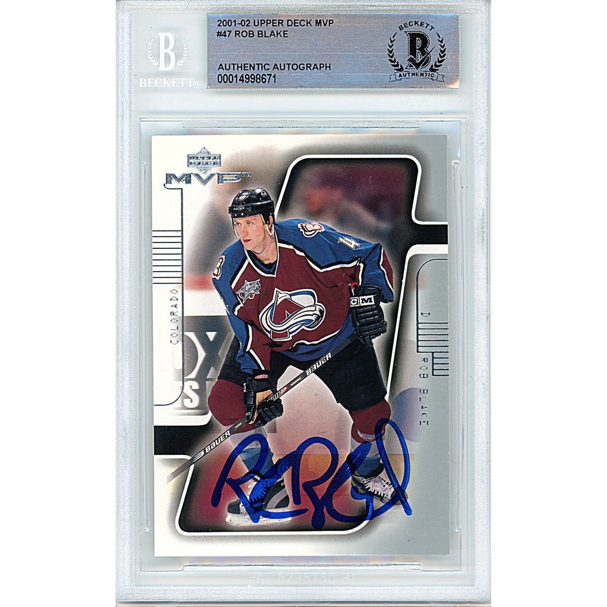 Rob Blake Signed Colorado Avalanche Autographed Trading Card Beckett BGS