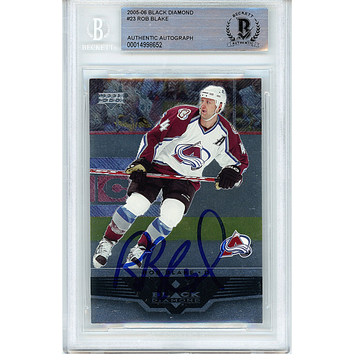 Rob Blake Signed Colorado Avalanche Autographed Trading Card Beckett BGS