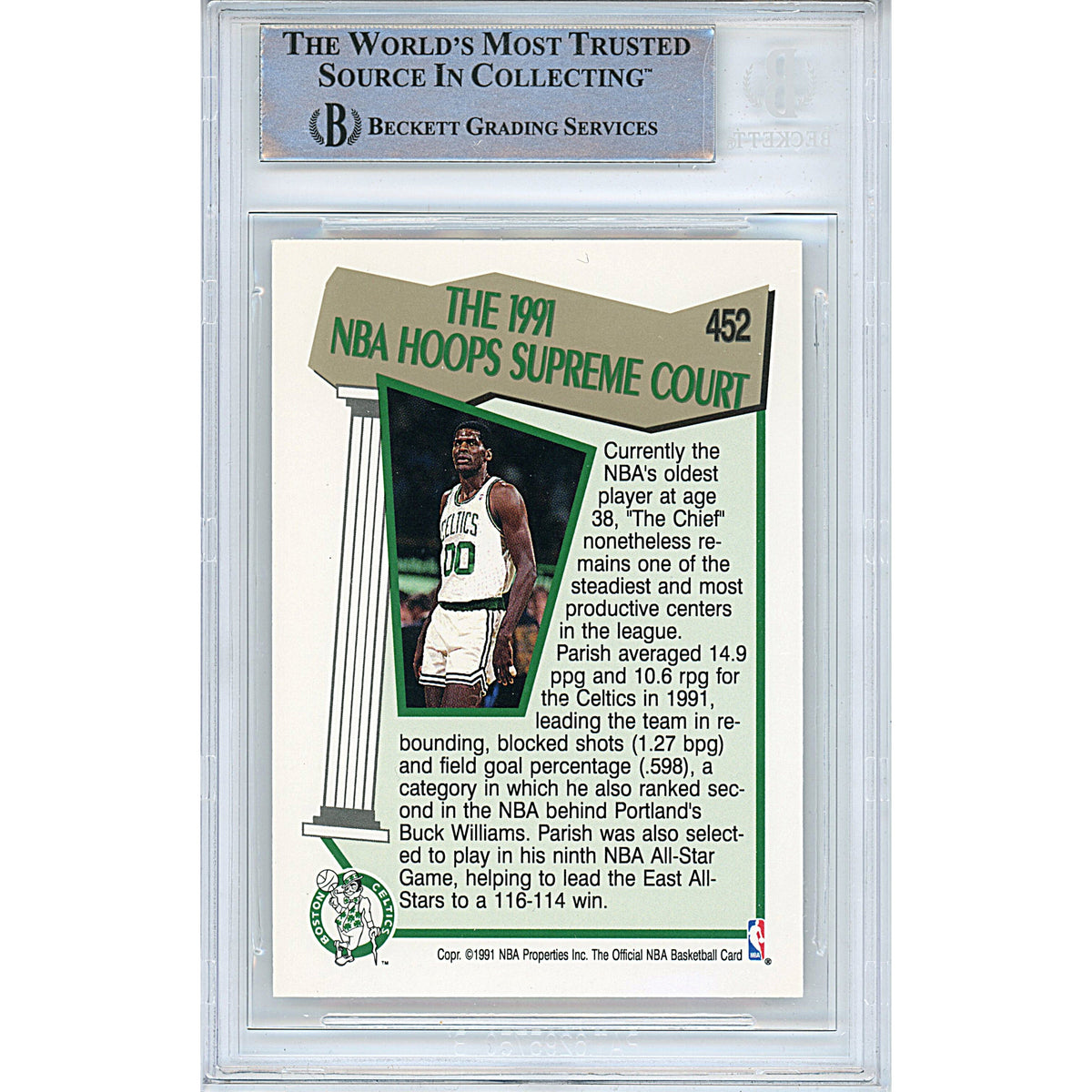 Robert Parish Signed Boston Celtics Trading Card Beckett BGS