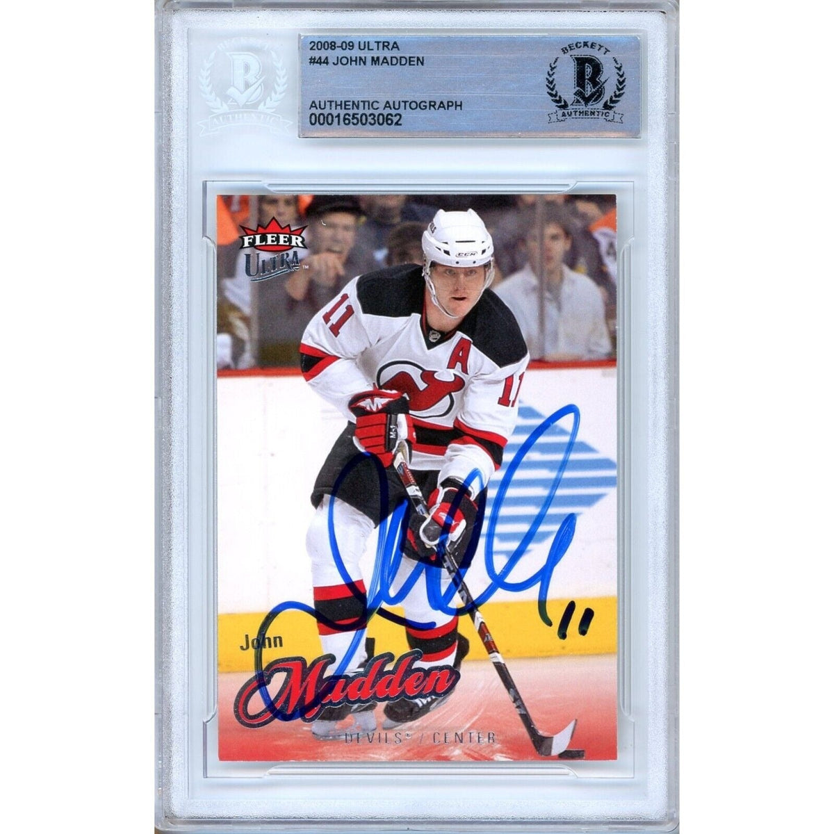John Madden New Jersey Devils Autographed Trading Card Beckett BAS
