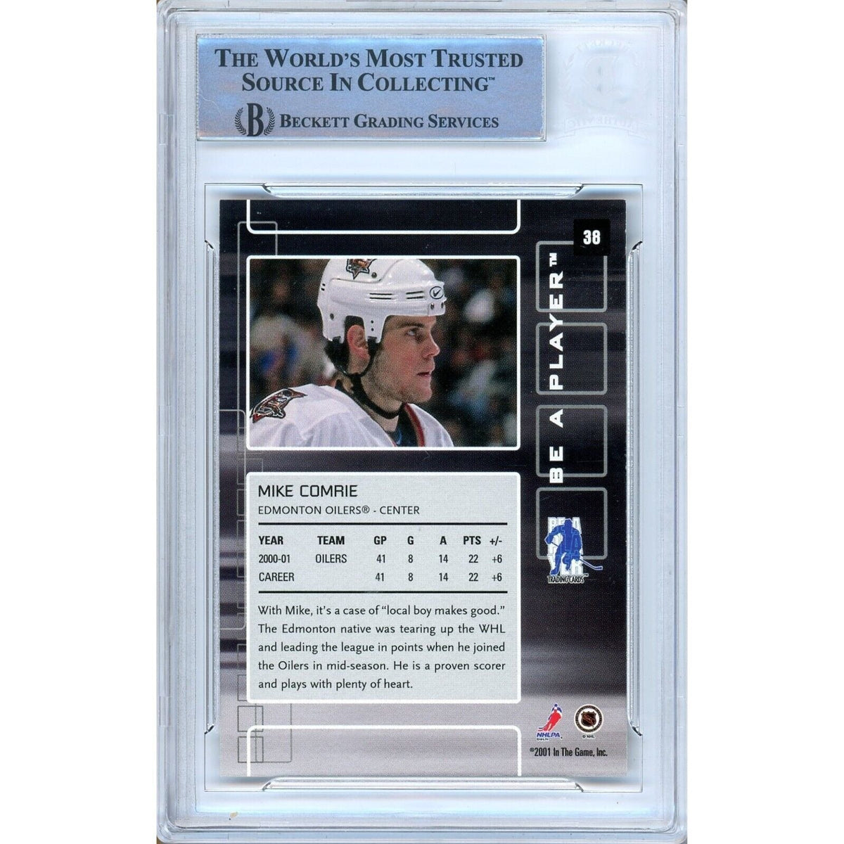 Mike Comrie Edmonton Oilers Signed Trading Card Beckett BAS