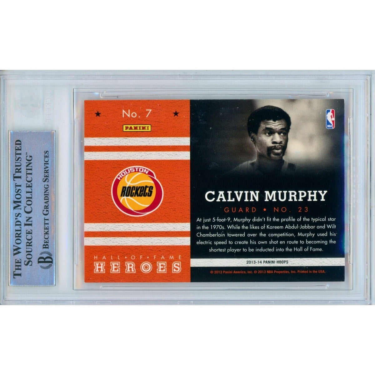 Calvin Murphy Panini Hall Signed Trading Card Beckett BAS