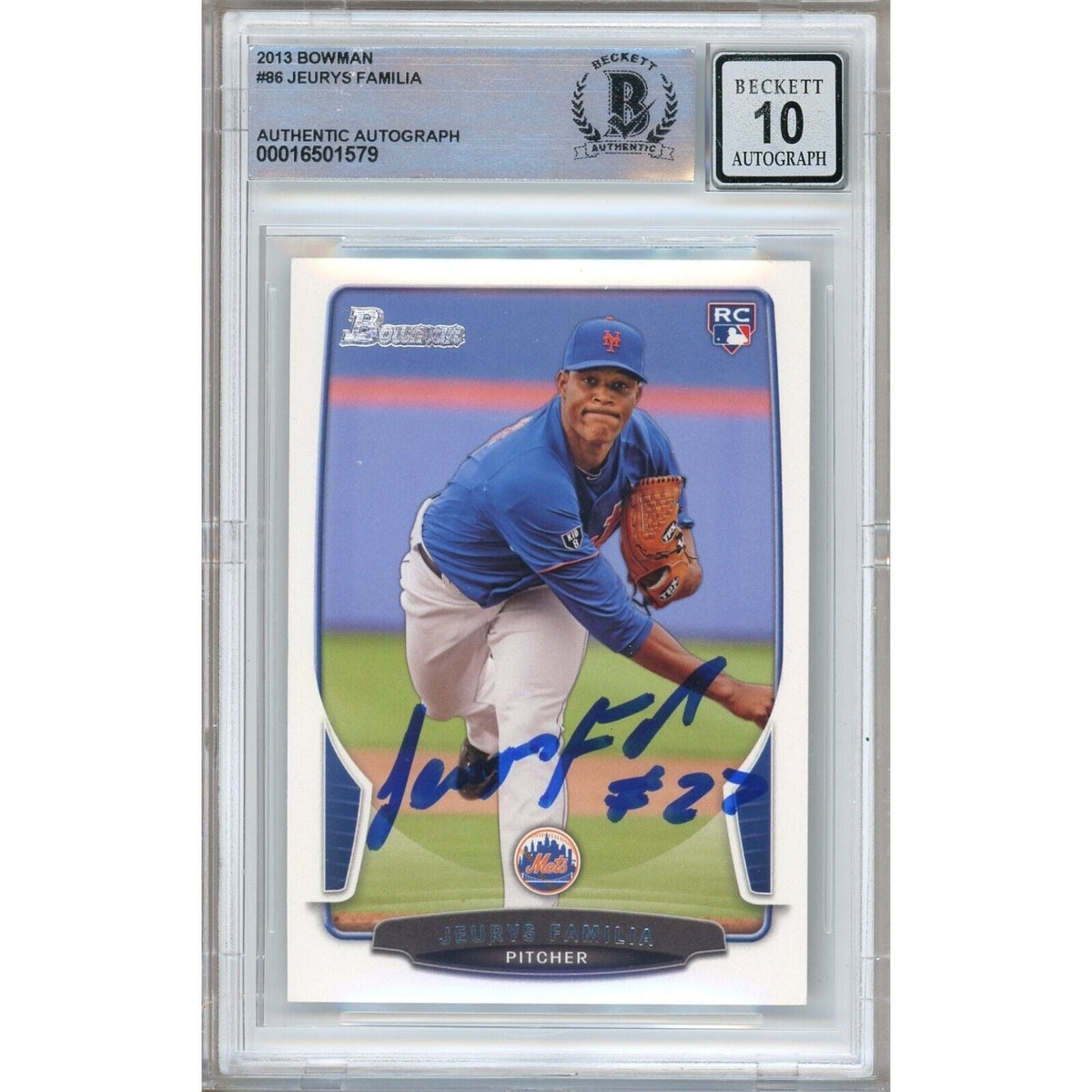 Jeurys Familia New York Mets Autographed Trading Card Beckett BGS