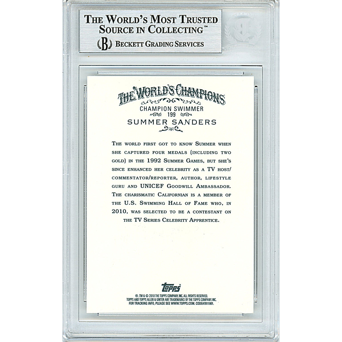 Summer Sanders Signed Team Trading Card Beckett BGS