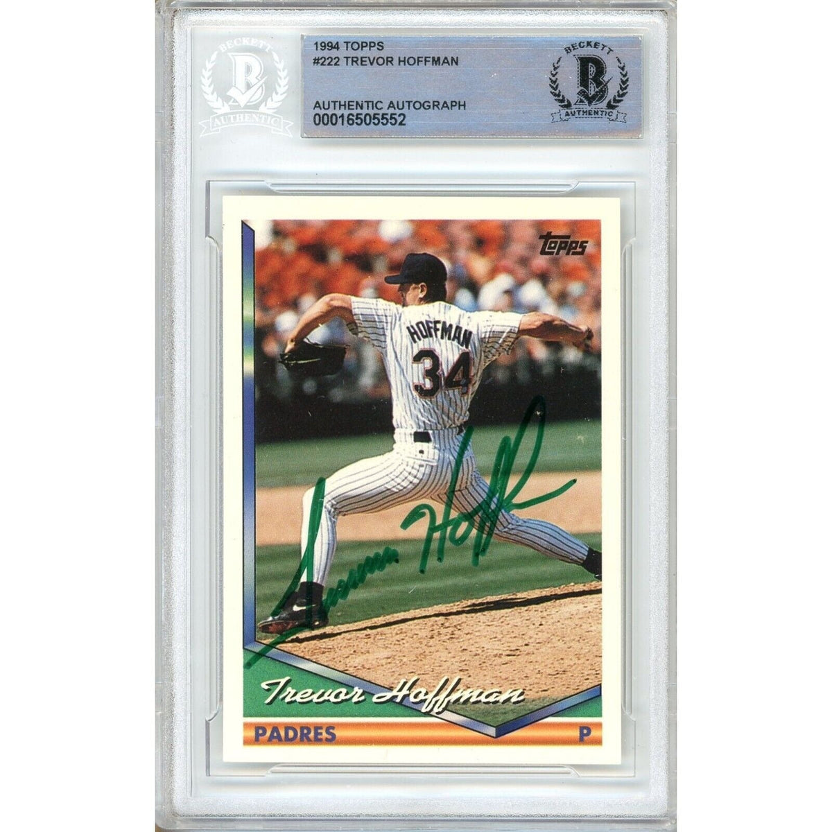 Trevor Hoffman San Diego Padres Autographed Trading Card Beckett BAS