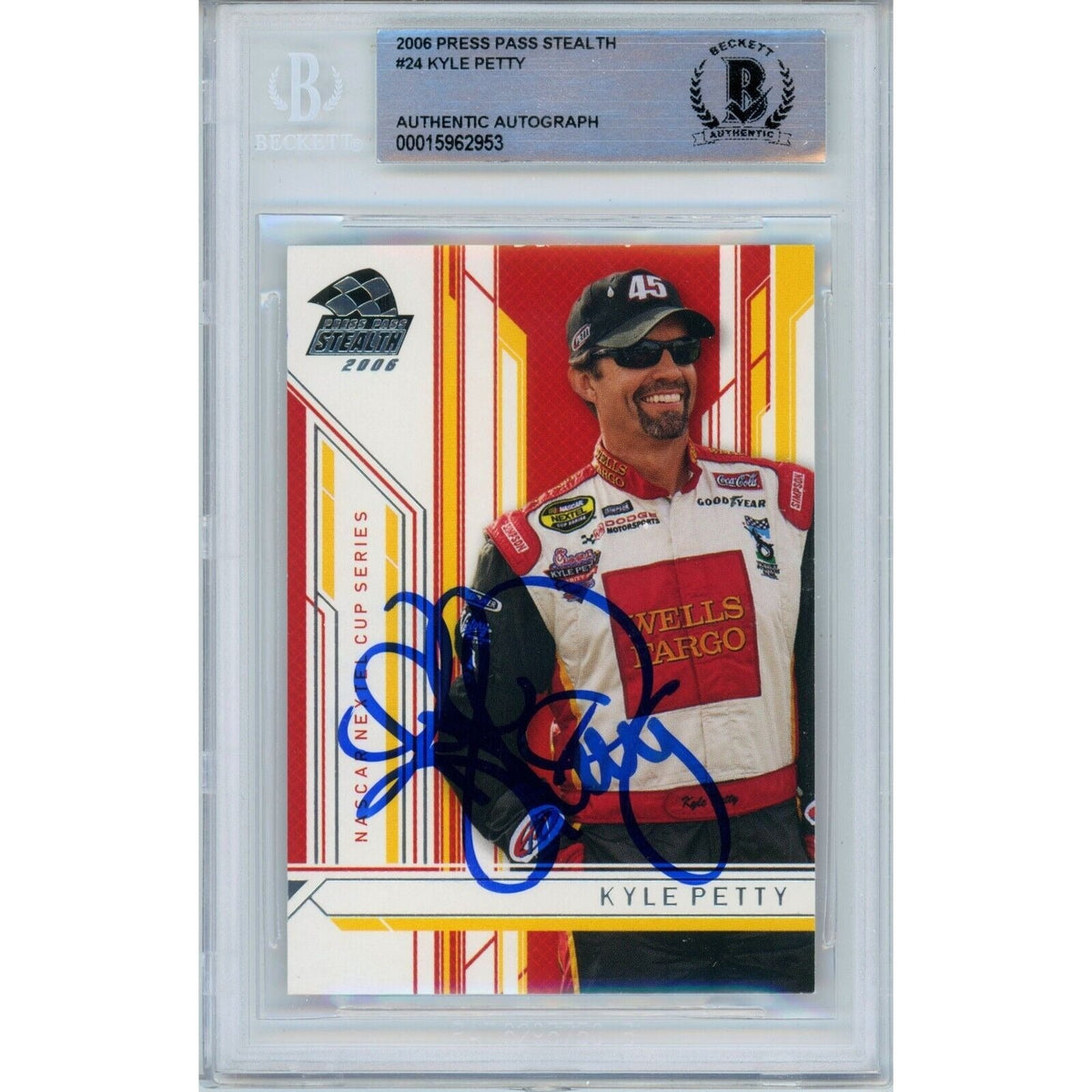 Kyle Petty Press Pass Stealth Autographed Trading Card Beckett BAS