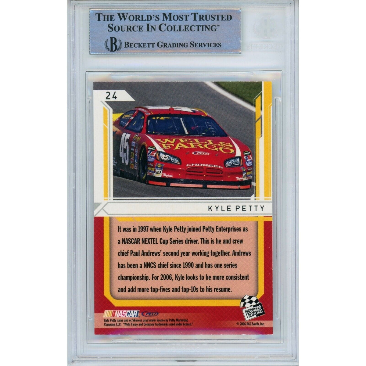 Kyle Petty Press Pass Stealth Signed Trading Card Beckett BAS