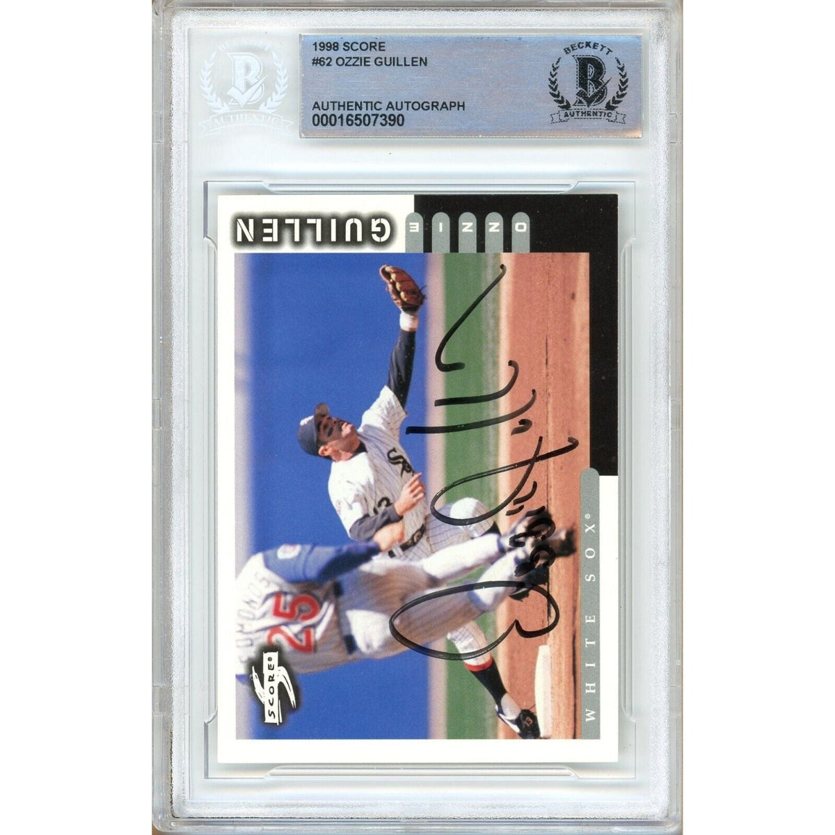 Ozzie Guillen Chicago White Sox Signed Trading Card Beckett BAS