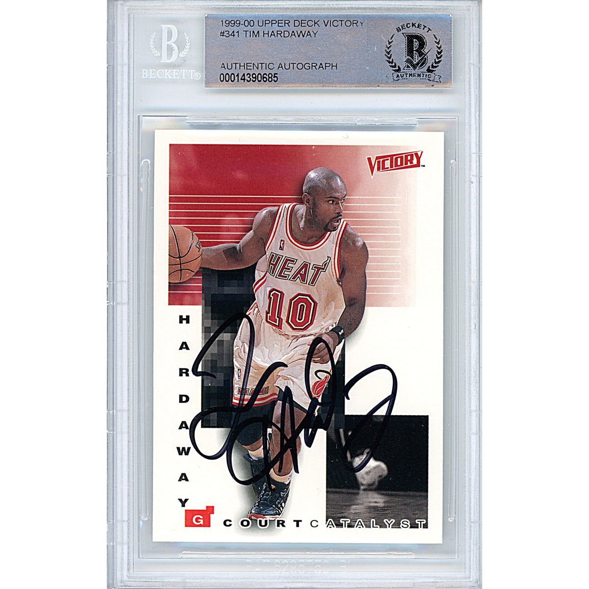 Tim Hardaway Signed Miami Heat Autographed Trading Card Beckett BAS