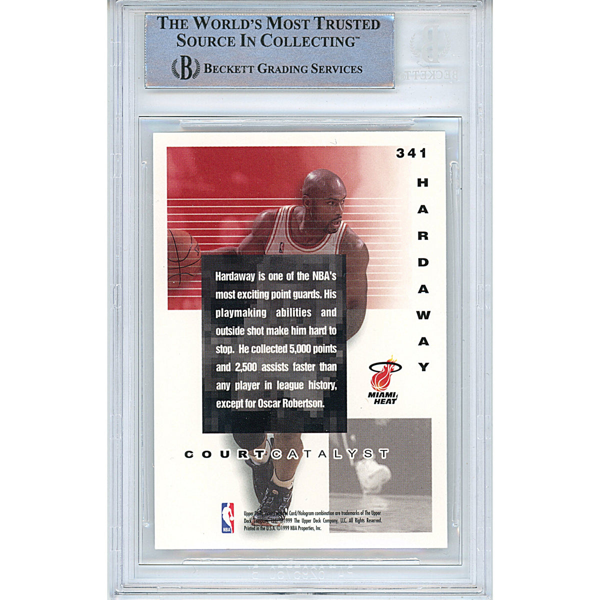 Tim Hardaway Signed Miami Heat Trading Card Beckett BAS