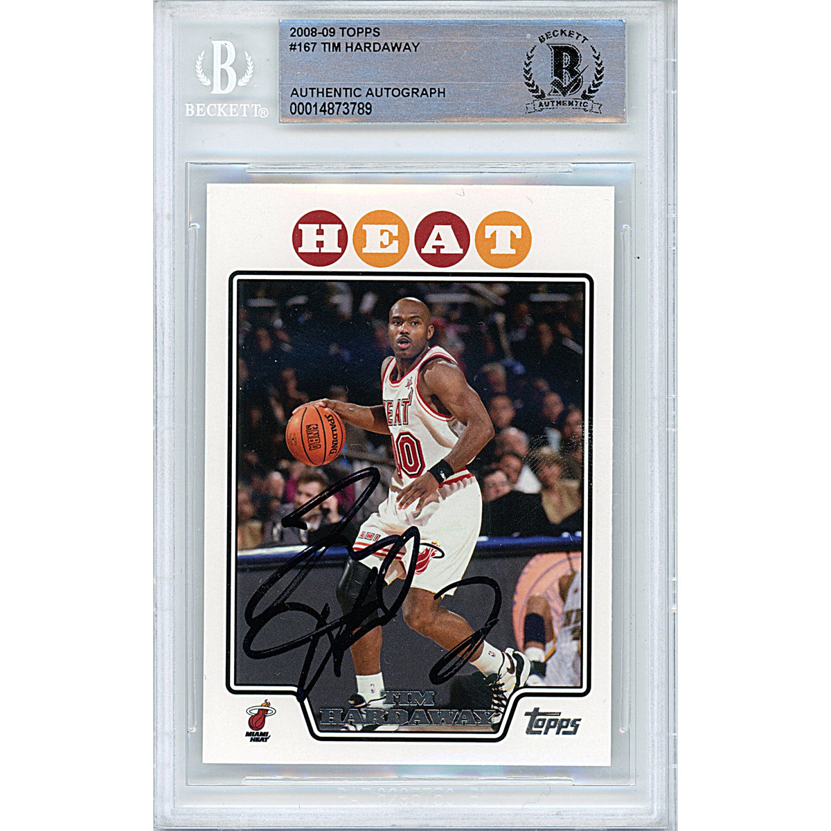 Tim Hardaway Signed Miami Heat Autographed Trading Card Beckett BGS