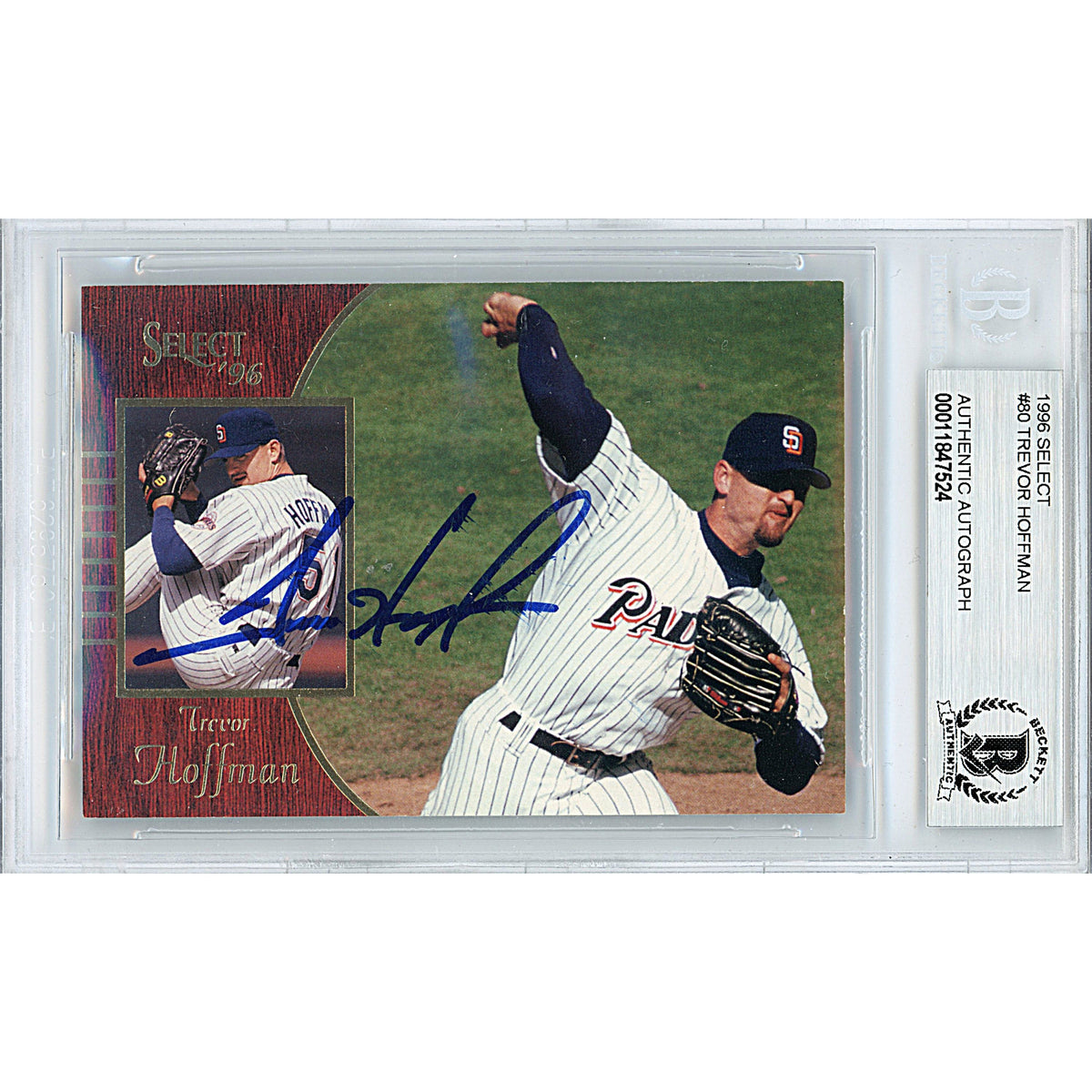 Trevor Hoffman Signed San Diego Autographed Trading Card Beckett BGS