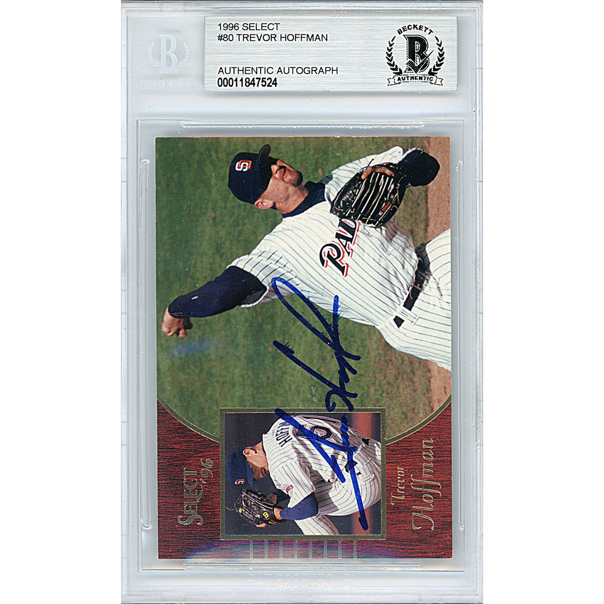 Trevor Hoffman Signed San Diego Trading Card Beckett BGS