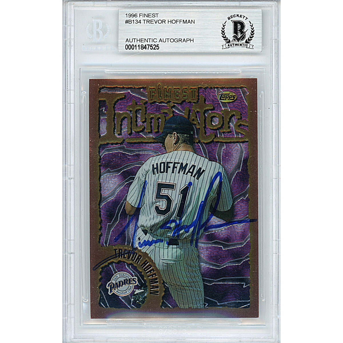 Trevor Hoffman Signed San Diego Autographed Trading Card Beckett BGS