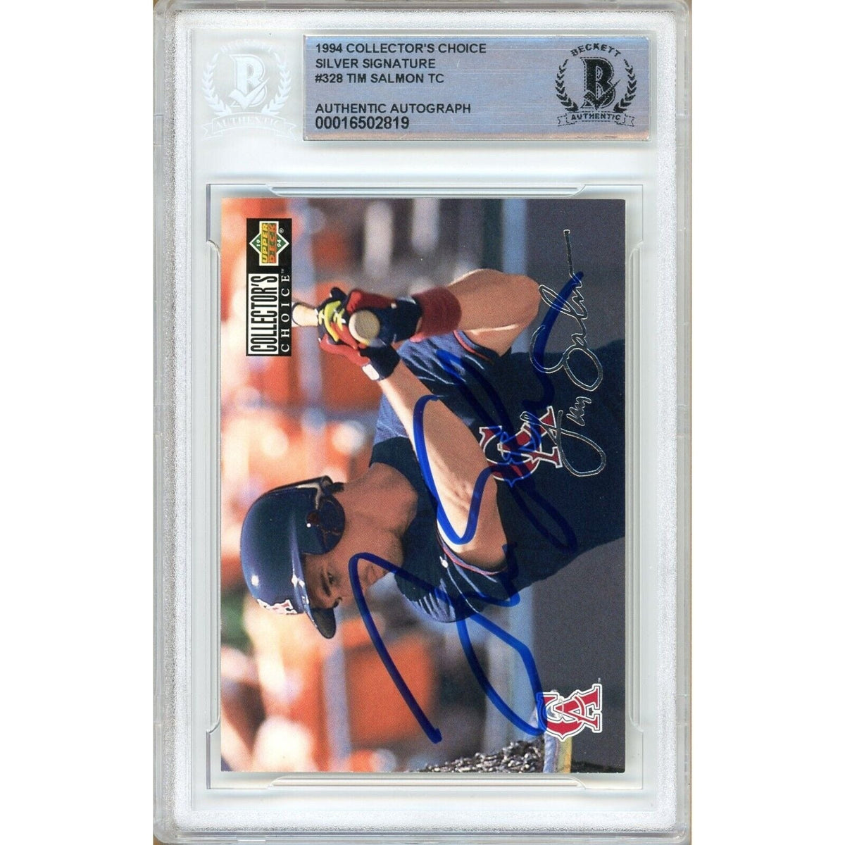 Tim Salmon Signed Trading Card Beckett BAS
