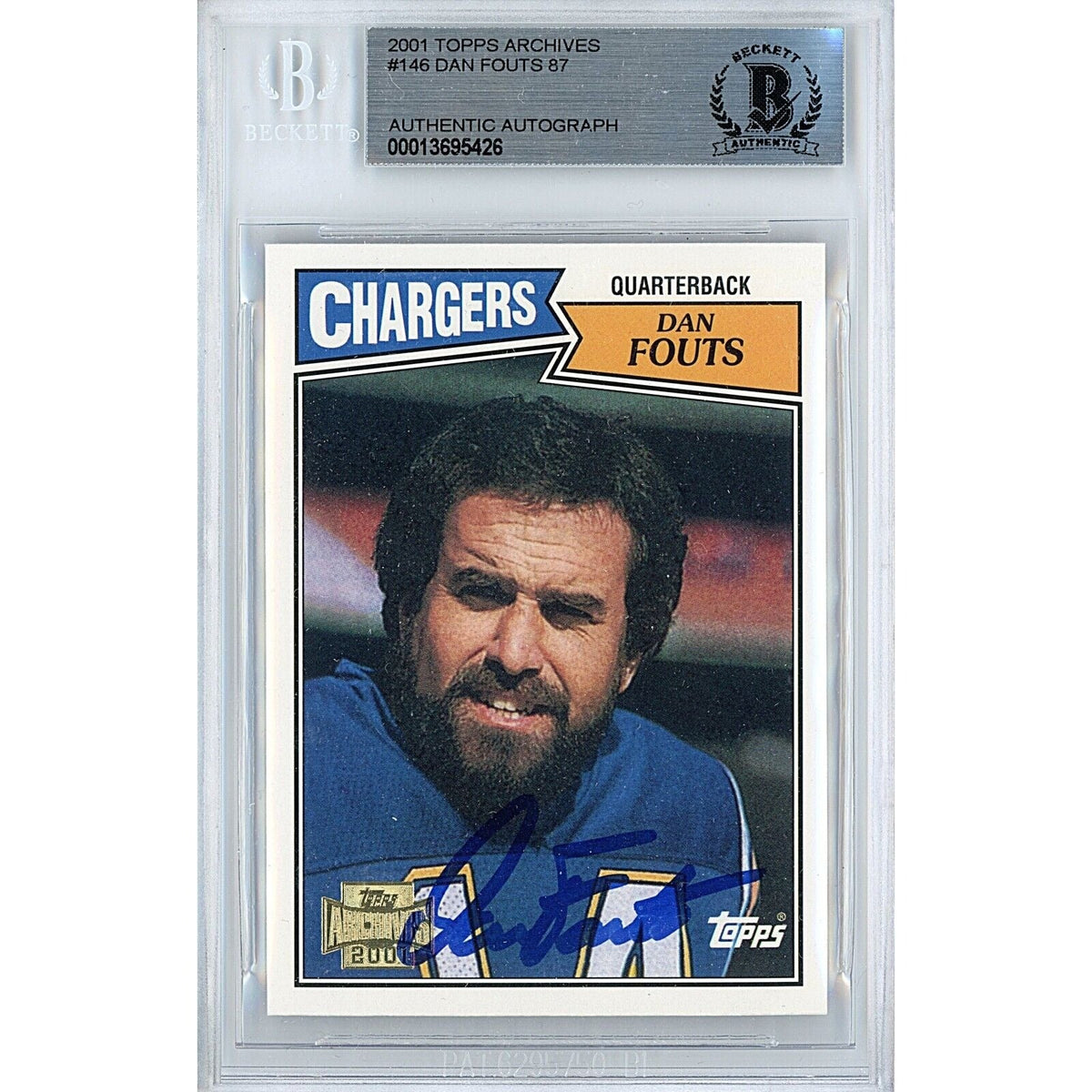 Dan Fouts Topps Archives Autographed Trading Card Beckett BAS