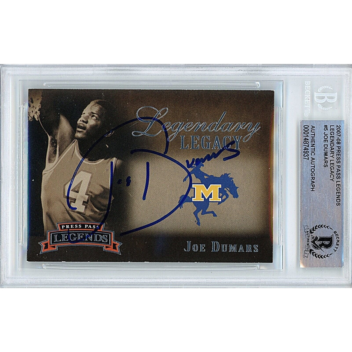 Joe Dumars Detroit Pistons Autographed Trading Card Beckett BAS