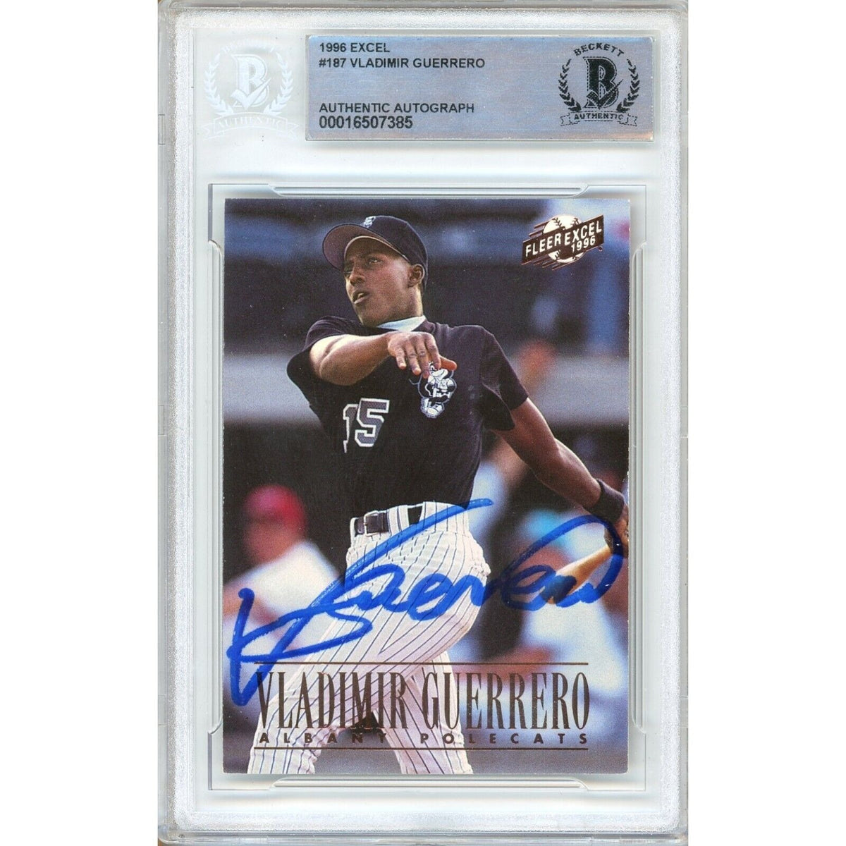 Vladimir Guerrero Montreal Expos Signed Autographed Trading Card Beckett BAS