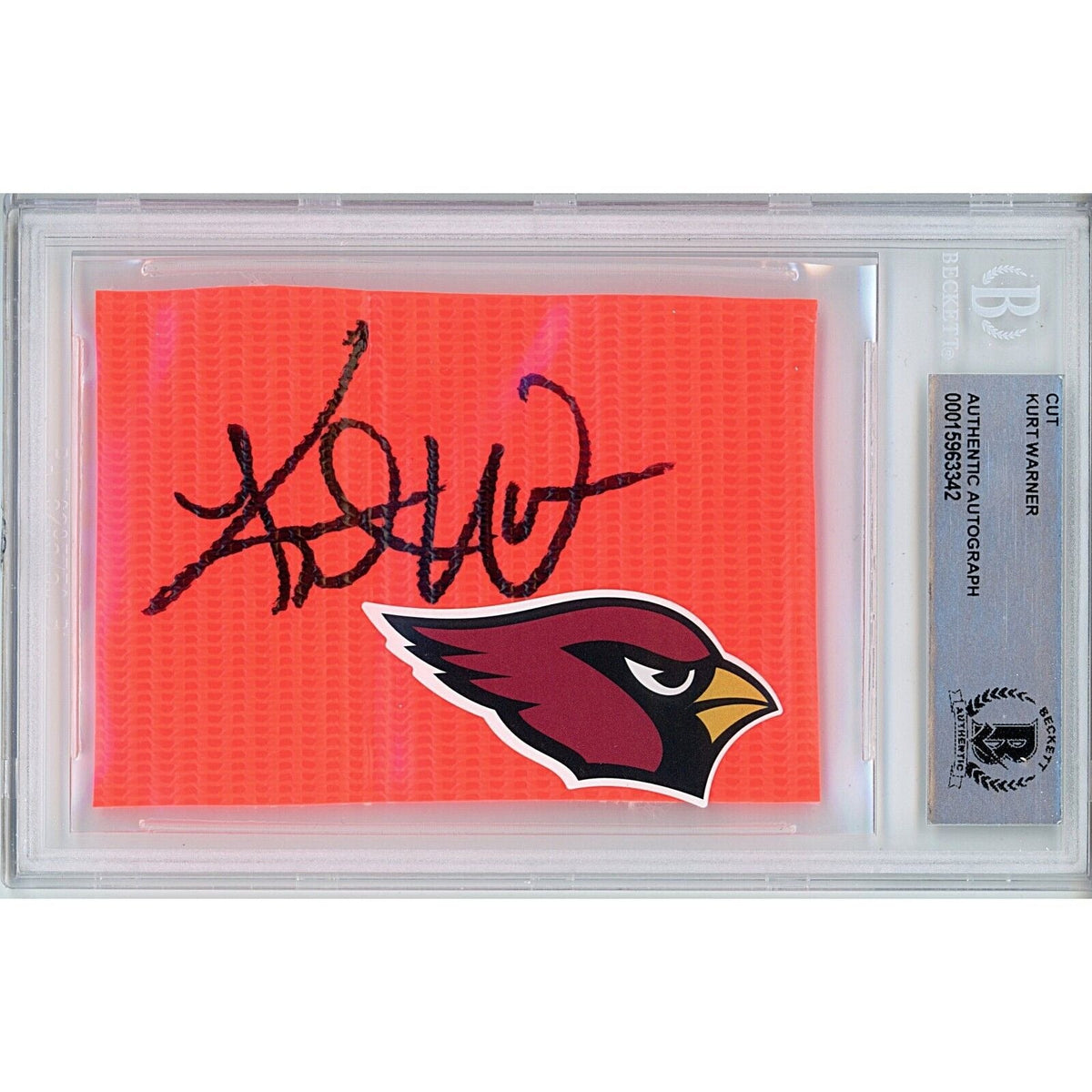 Kurt Warner Arizona Cardinals Autographed Cut Signature Beckett BAS