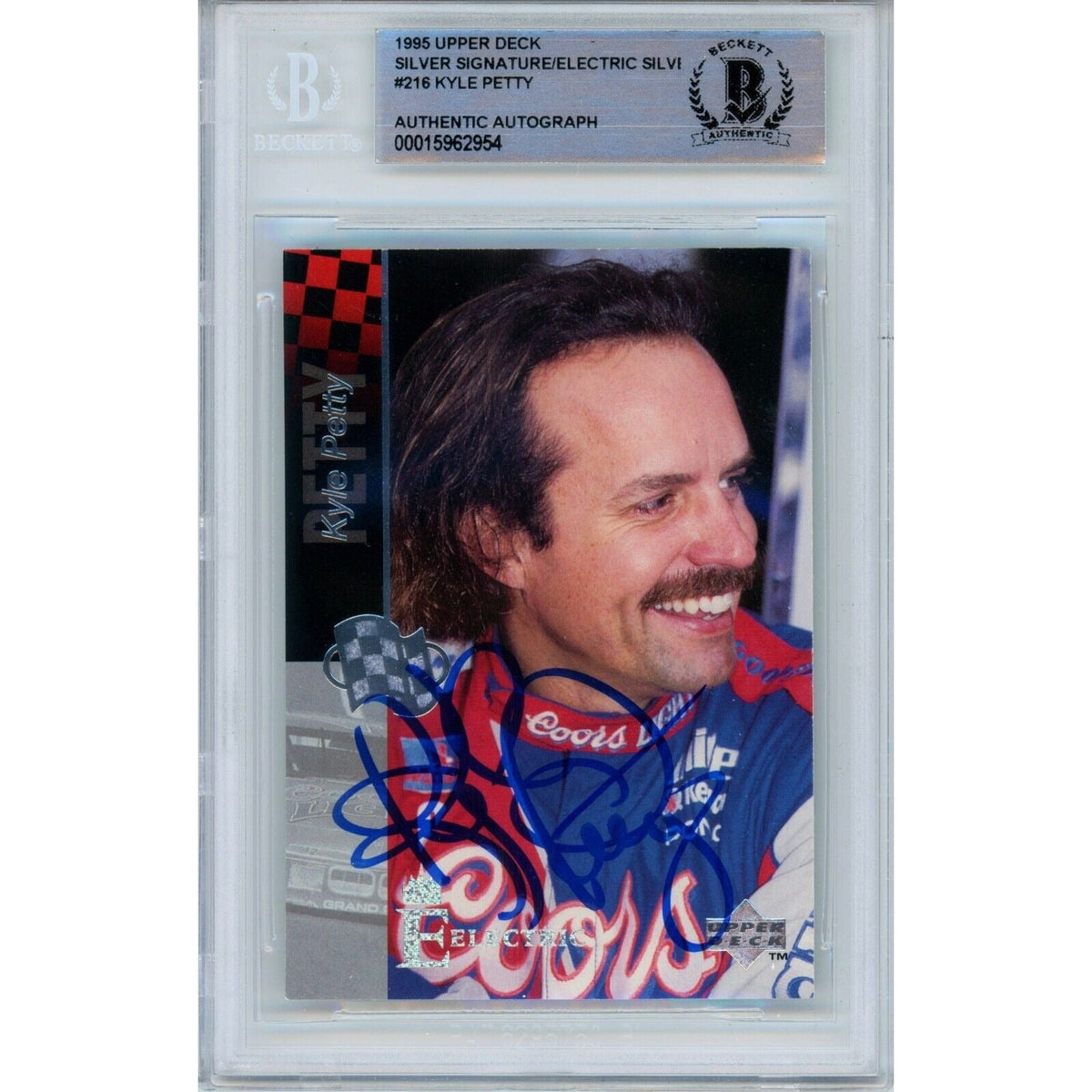 Kyle Petty Upper Deck Nascar Silver Autographed Trading Card Beckett BAS