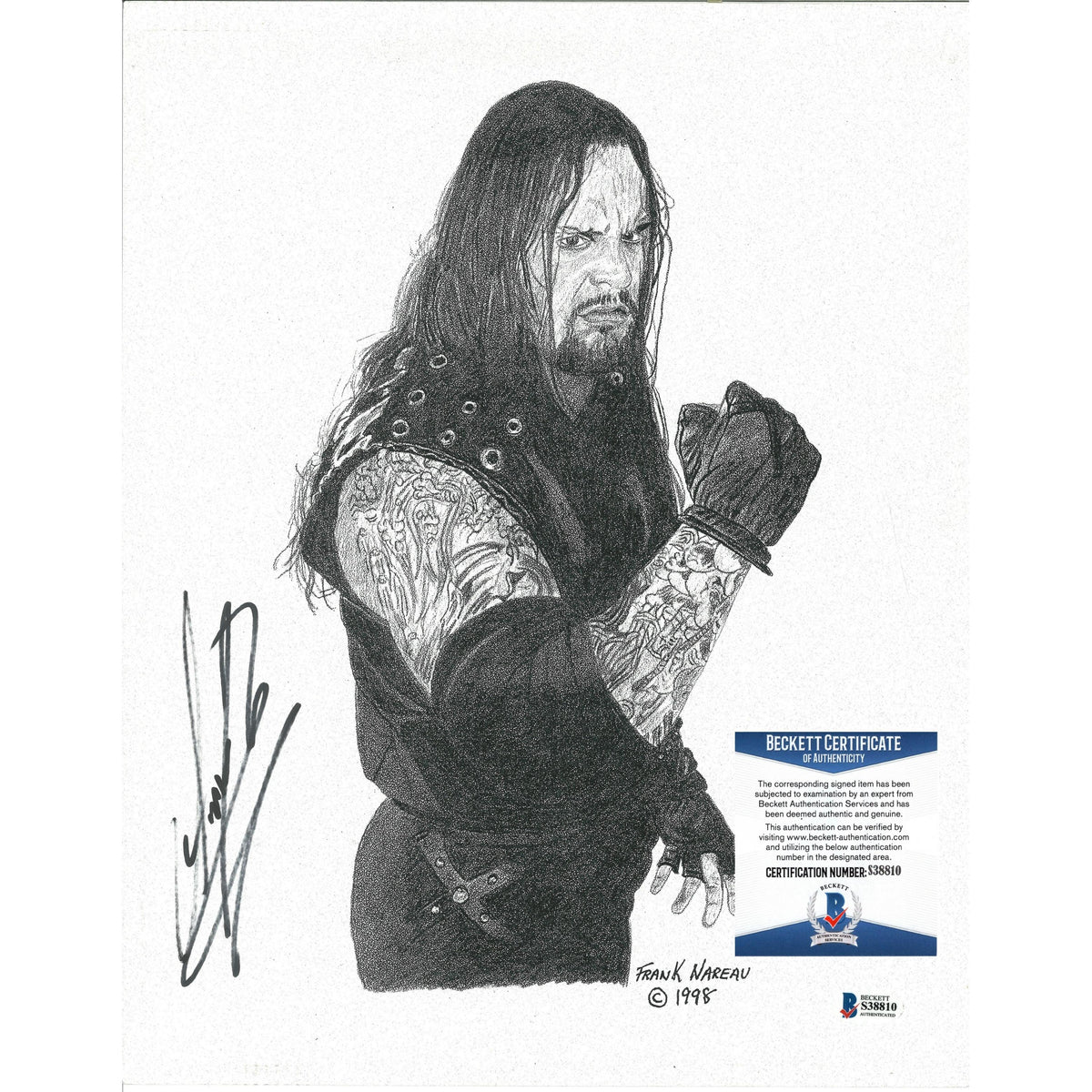 The Undertaker Signed Autographed Photo Beckett BAS