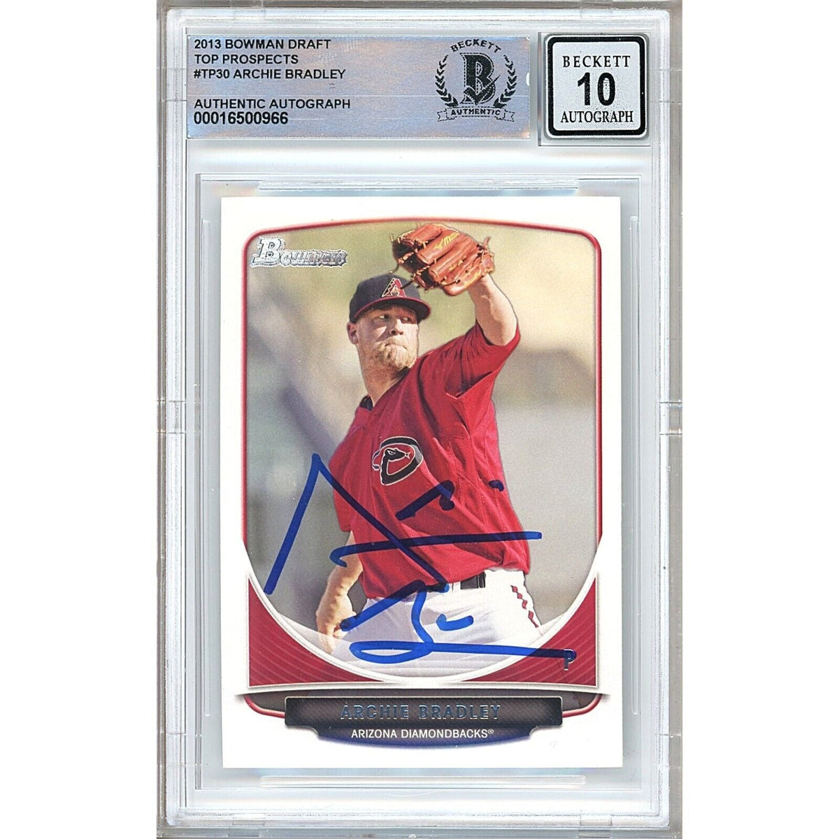Archie Bradley Bowman Draft Top Prospects Autographed Trading Card Beckett BGS