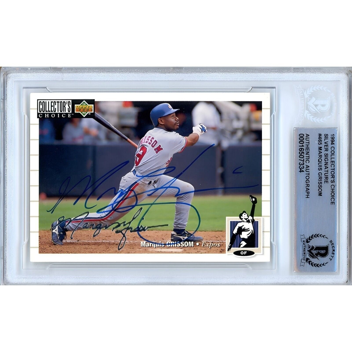 Marquis Grissom Montreal Expos Signed Autographed Trading Card Beckett BAS