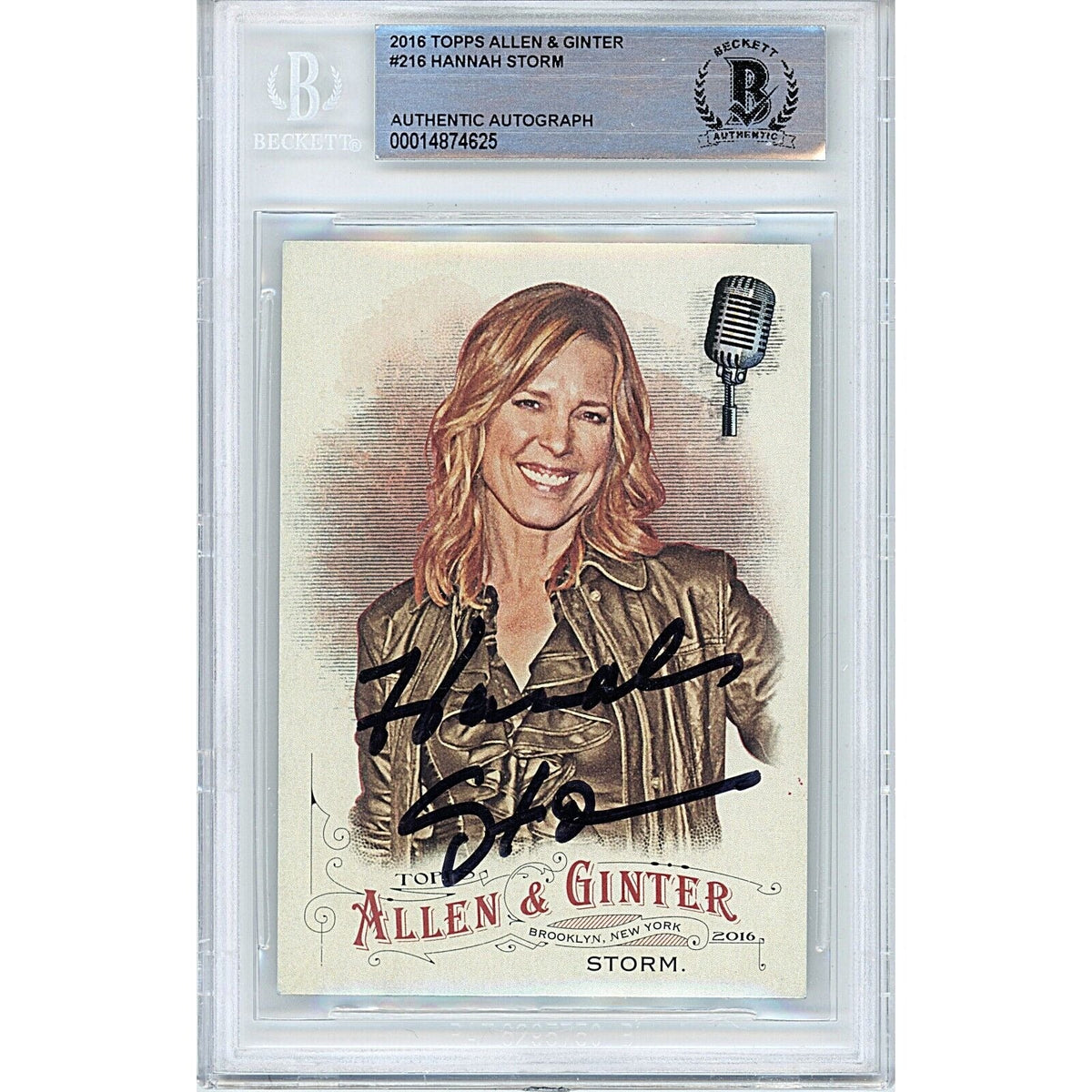 Hannah Storm Topps Allen Autographed Trading Card Beckett BAS