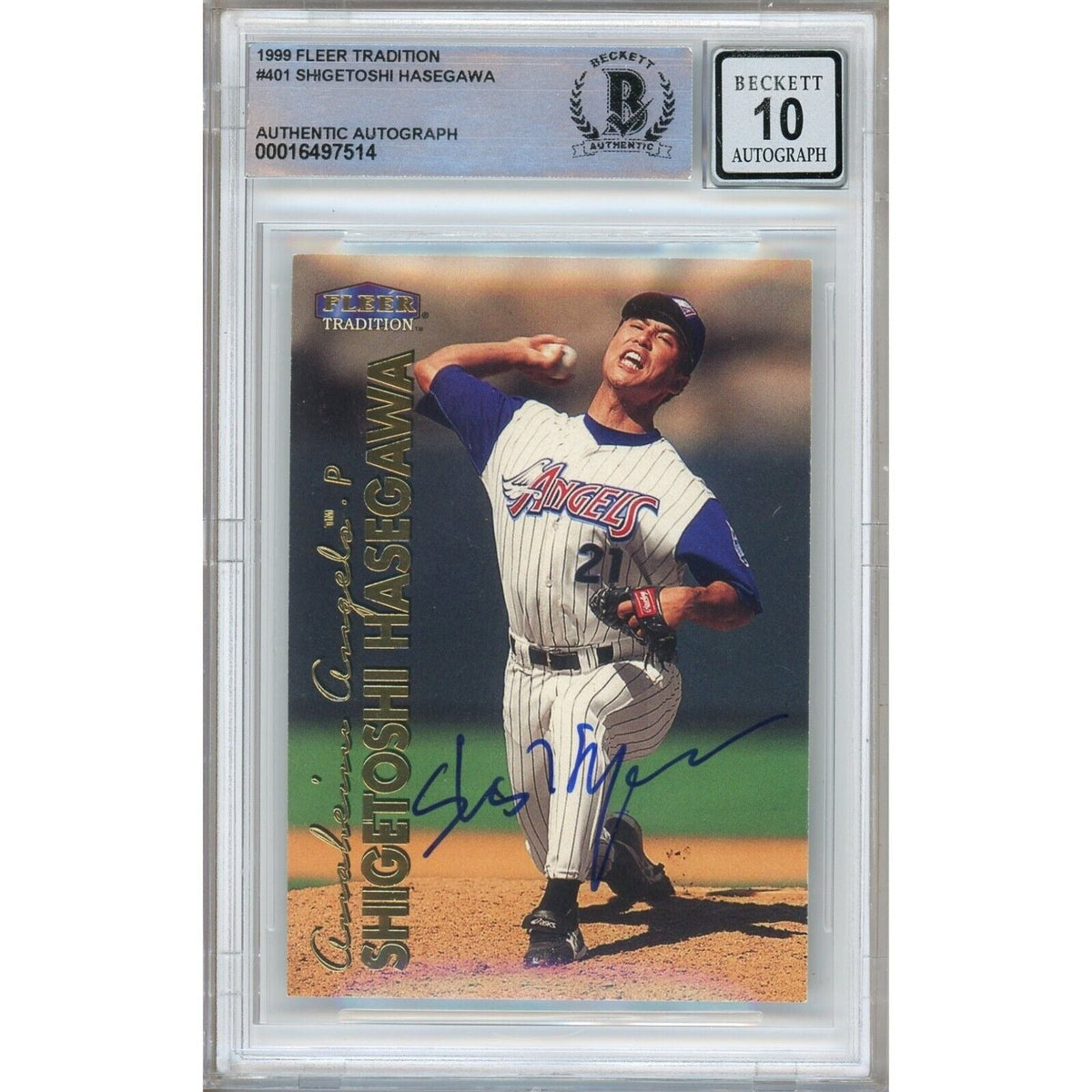 Shigetoshi Hasegawa Autographed Trading Card Beckett BGS