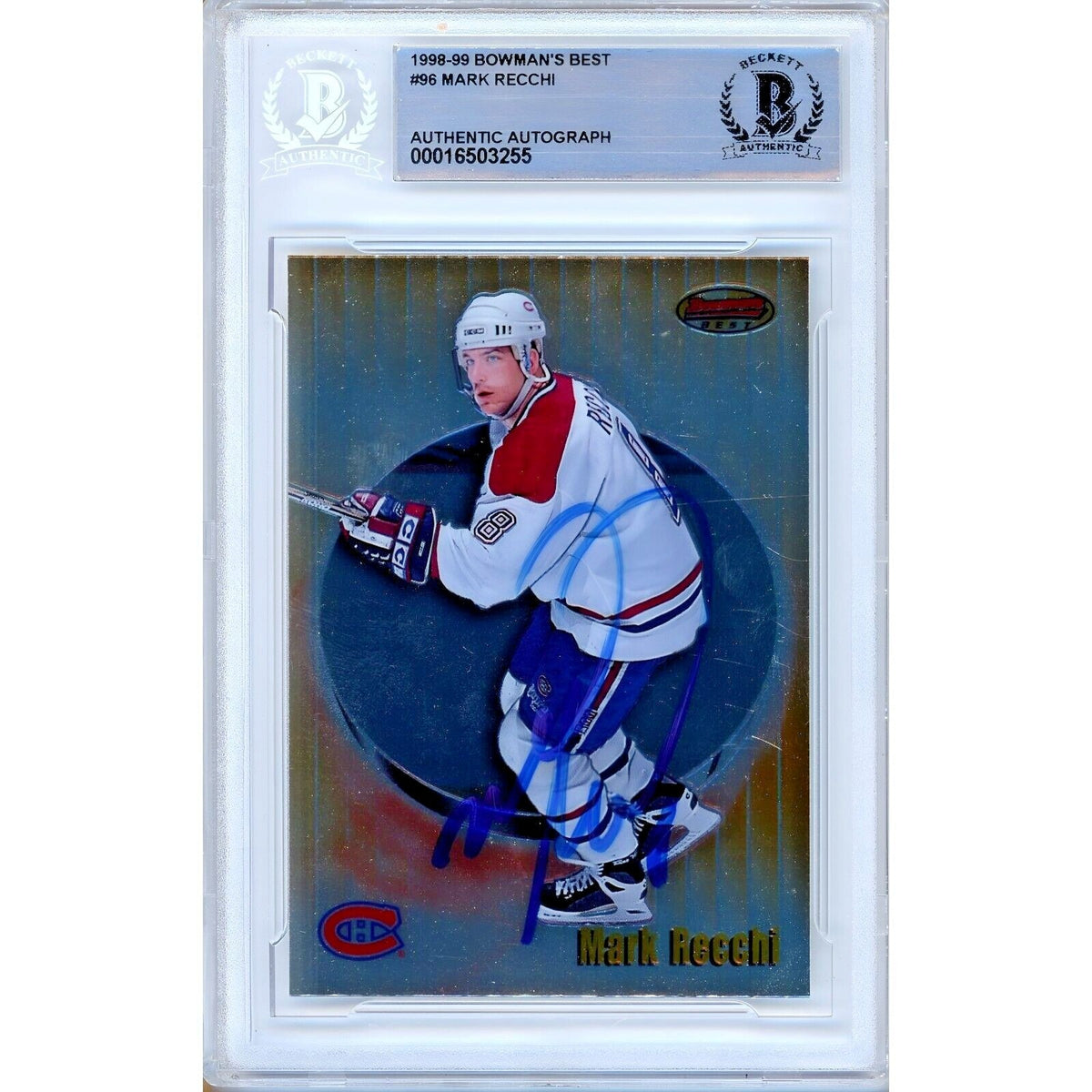 Mark Recchi Canadiens Signed Autographed Trading Card Beckett BAS