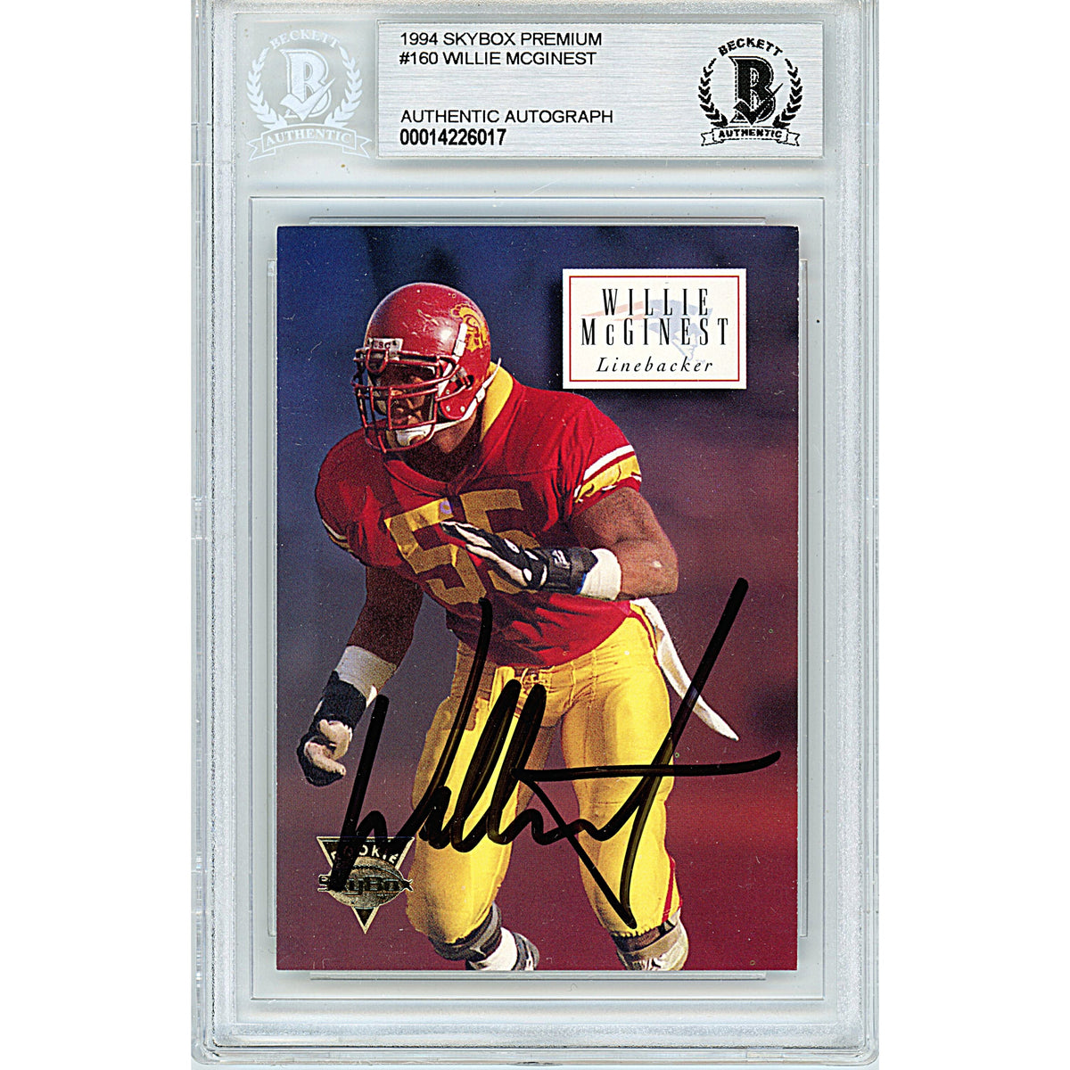 Willie Skybox Premium Football Card Beckett Autographed Trading BGS