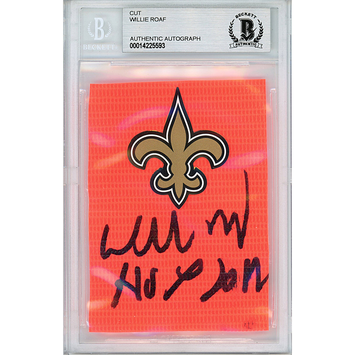 Willie Roaf Signed New Orleans Autographed Cut Signature Beckett BAS
