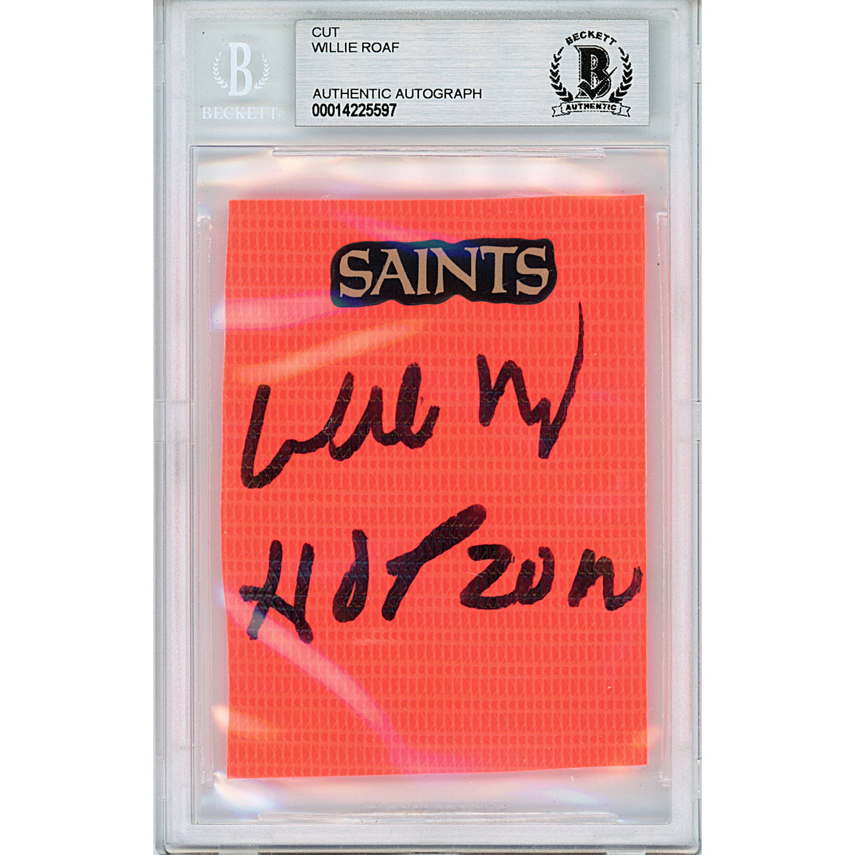 Willie Roaf Signed New Orleans Autographed Cut Signature Beckett BGS