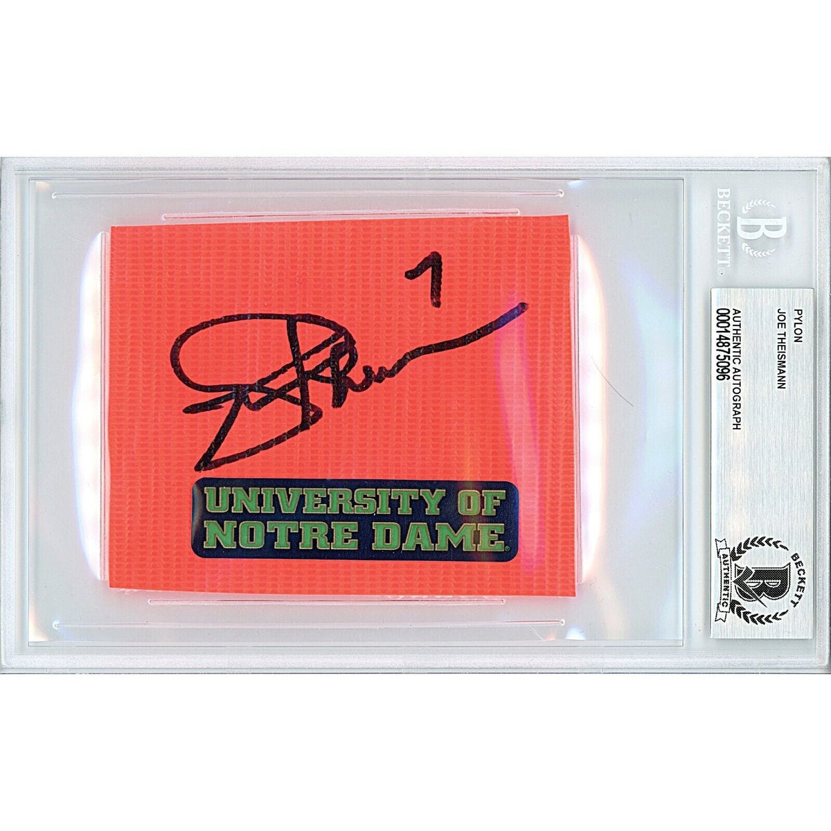 Joe Theismann Notre Dame Fighting Autographed Cut Signature Beckett BAS