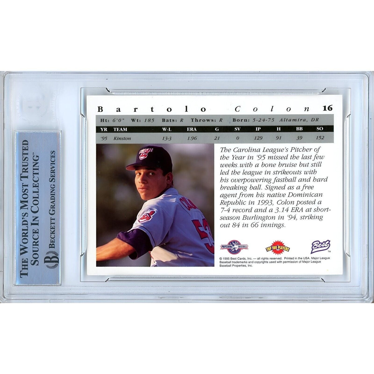 Bartolo Colon Team Best Signed Trading Card Beckett BAS