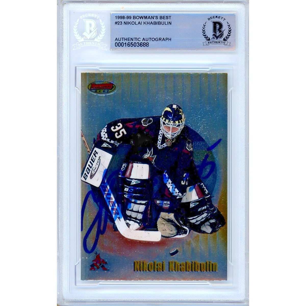 Nikolai Khabibulin Arizona Coyotes Signed Autographed Trading Card Beckett BAS