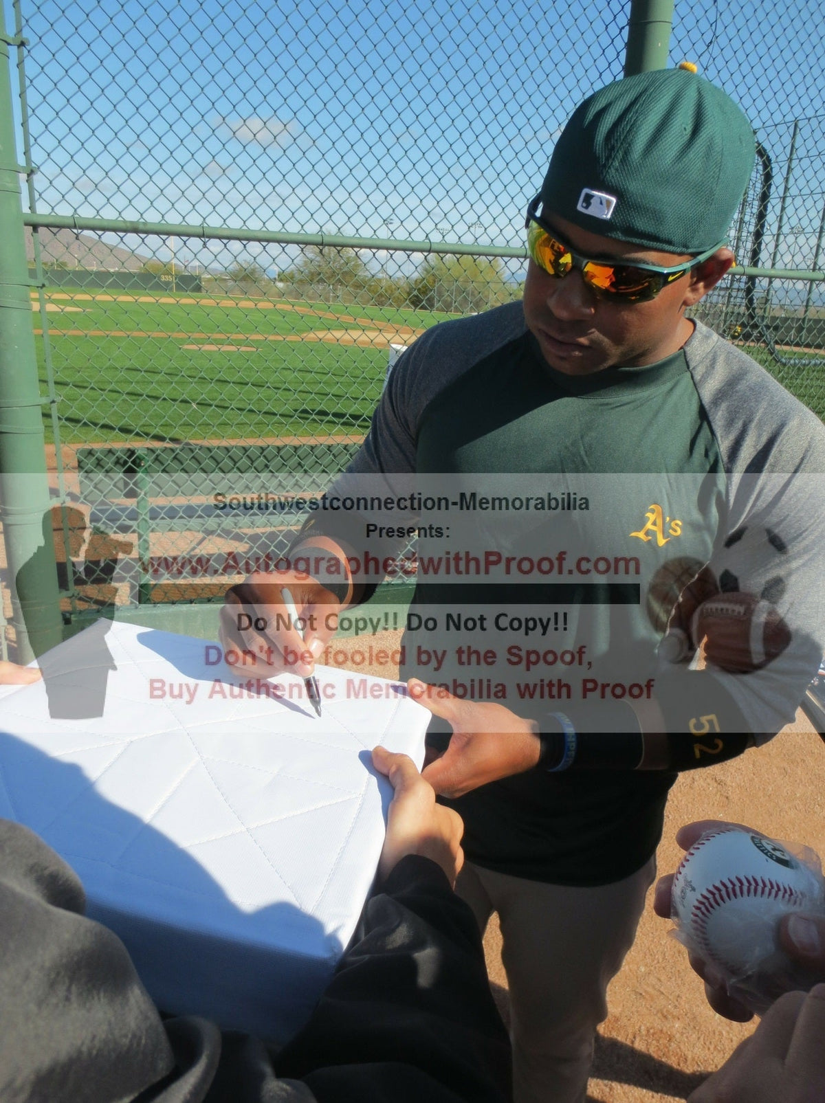 Yoenis Cespedes Signed Oakland Athletics Baseball Beckett BAS