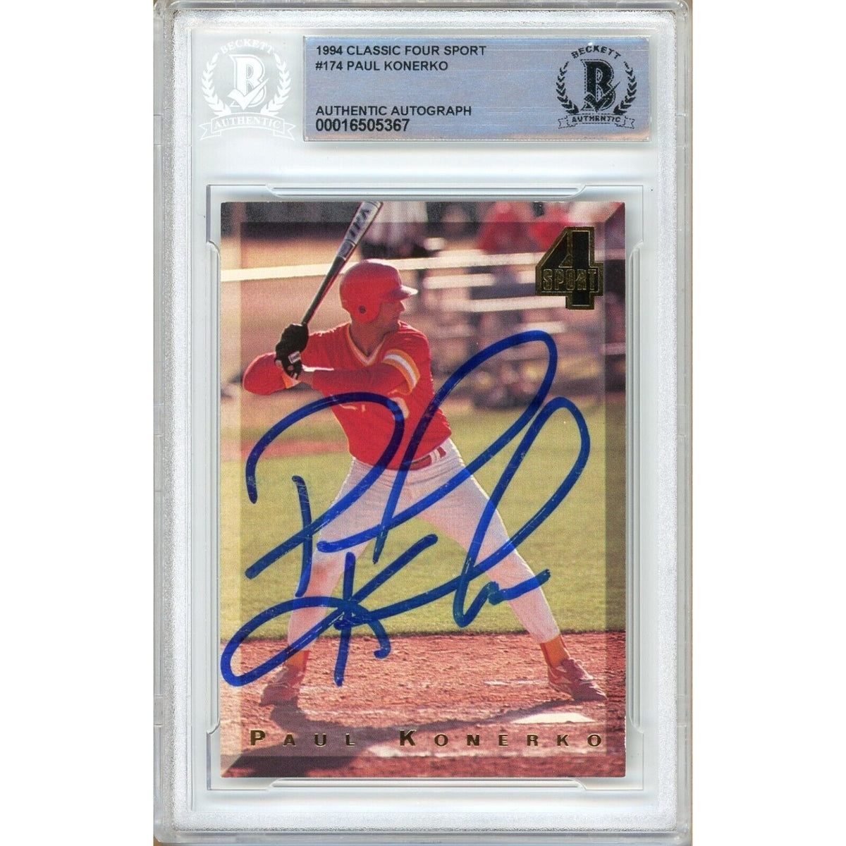 Paul Konerko Los Angeles Dodgers Autographed Trading Card Beckett BAS