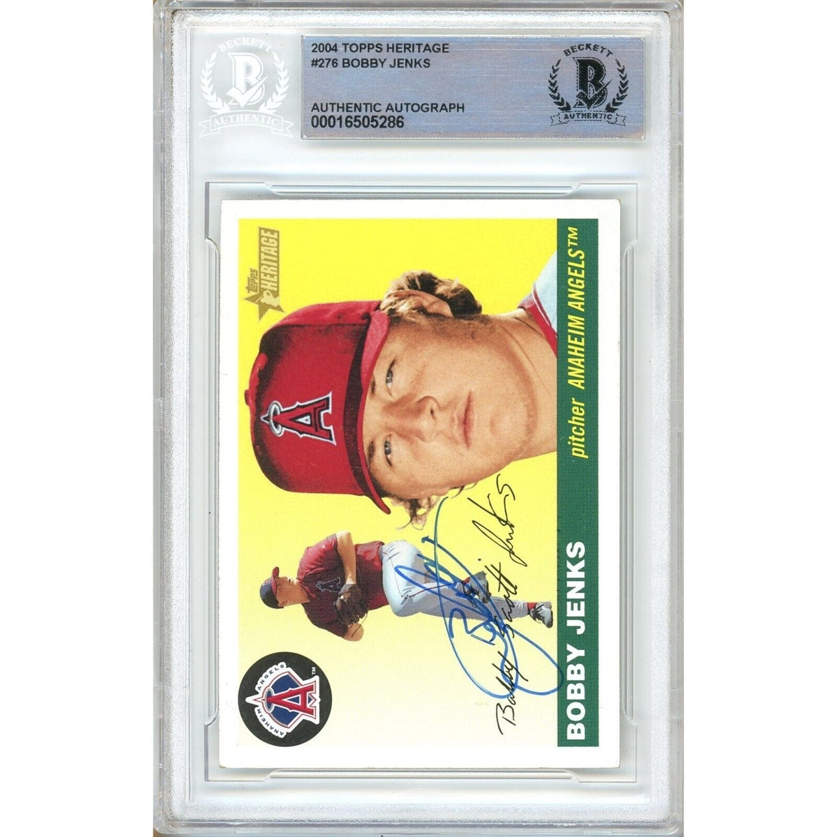 Bobby Jenks Signed Trading Card Beckett BAS