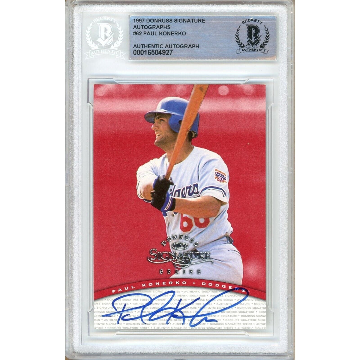 Paul Konerko Autographed Trading Card Beckett BAS