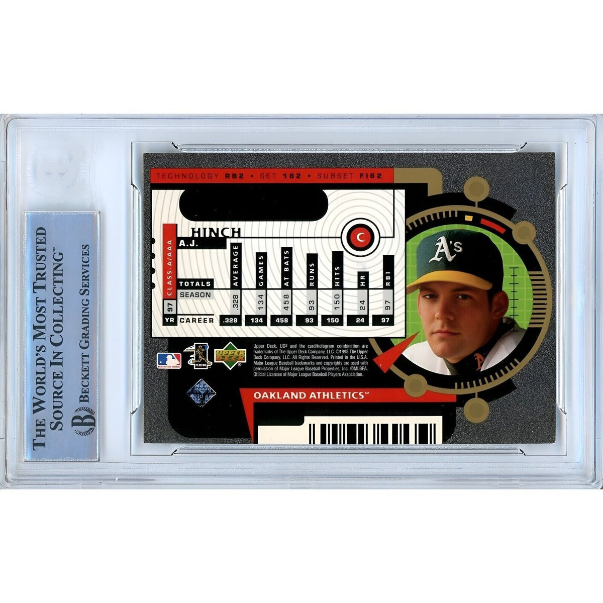 Aj Hinch Oakland Athletics Autographed Trading Autograph Card Beckett BAS