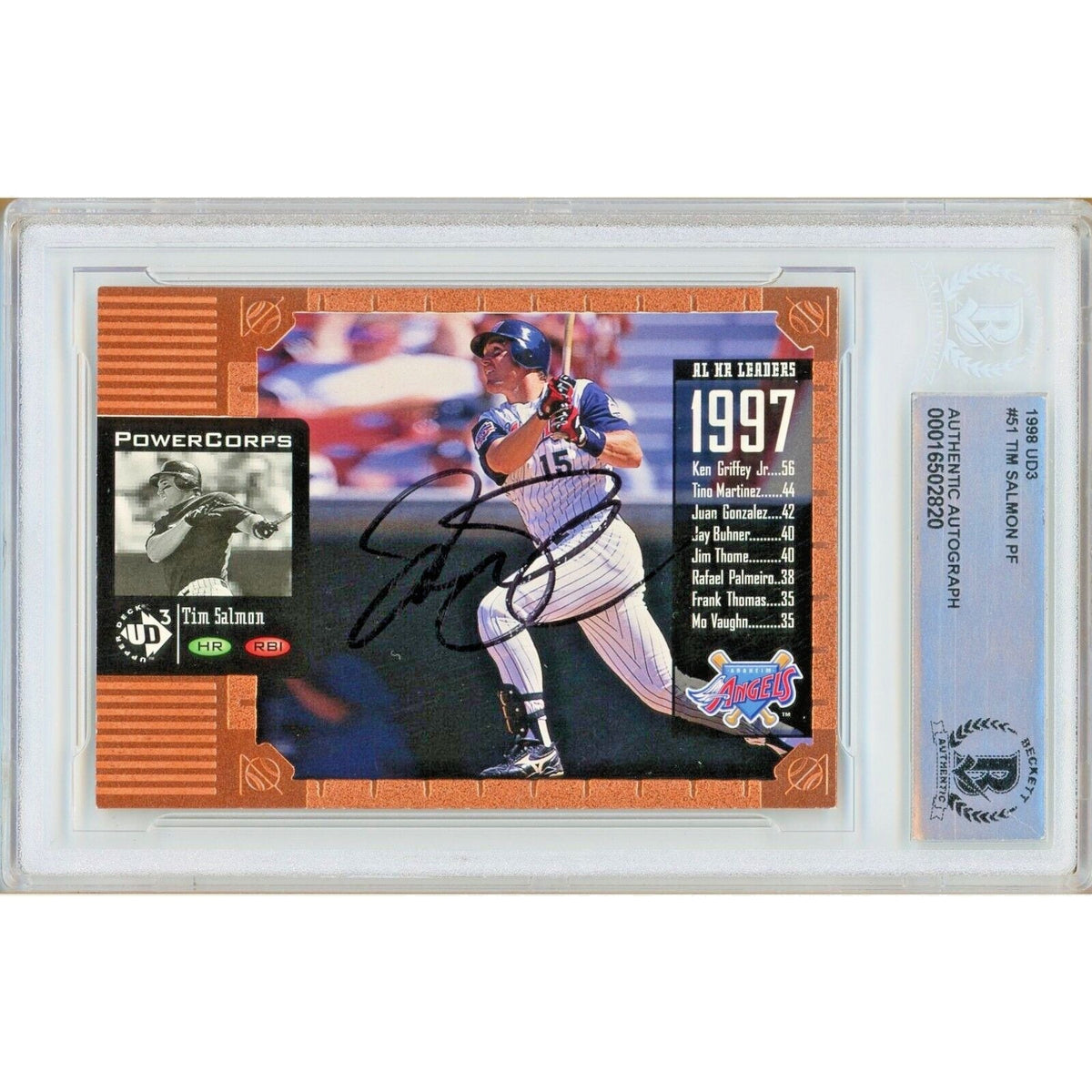 Tim Salmon Anaheim Angels Signed Autographed Trading Card Beckett BAS