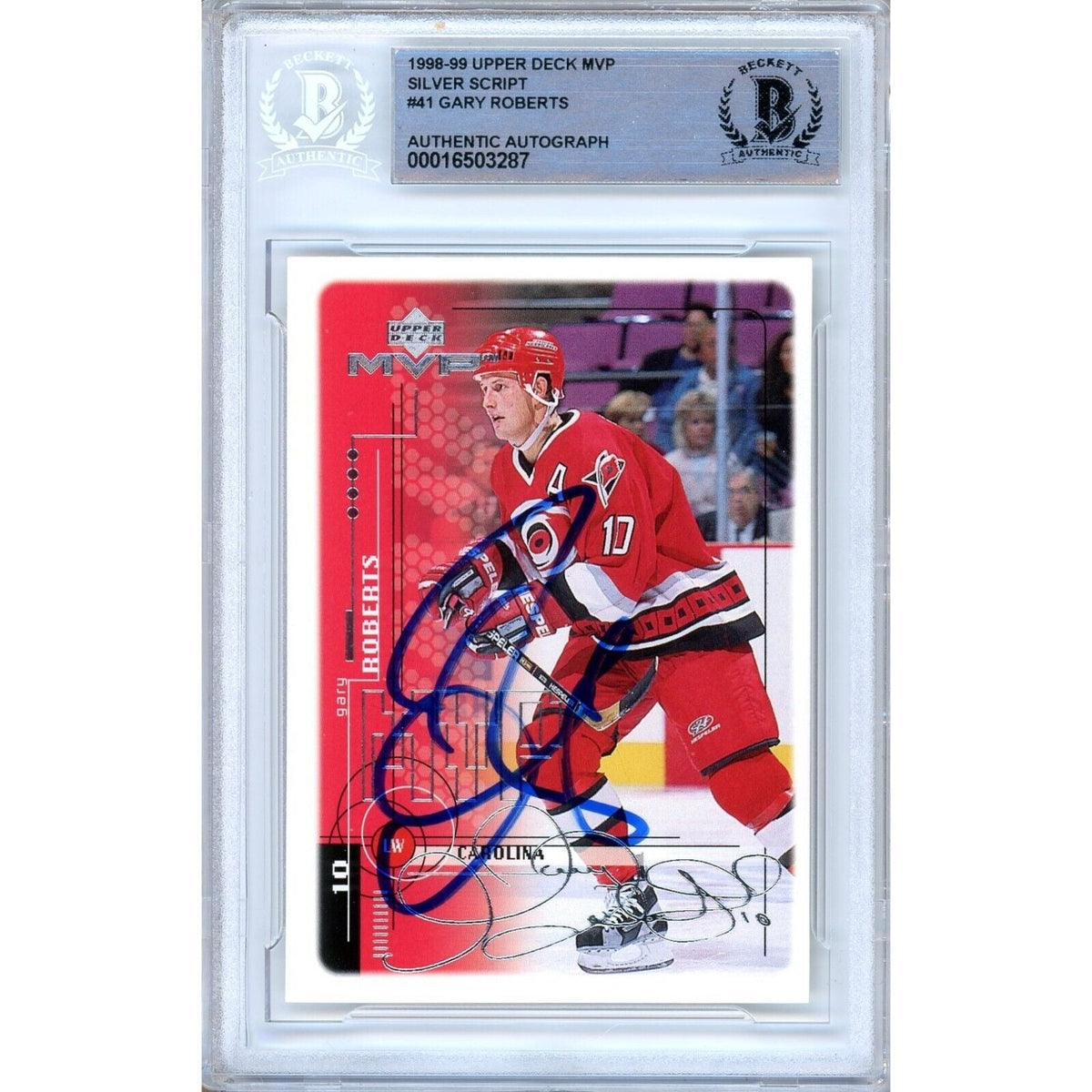 Gary Roberts Upper Deck Autographed Trading Card Beckett BAS