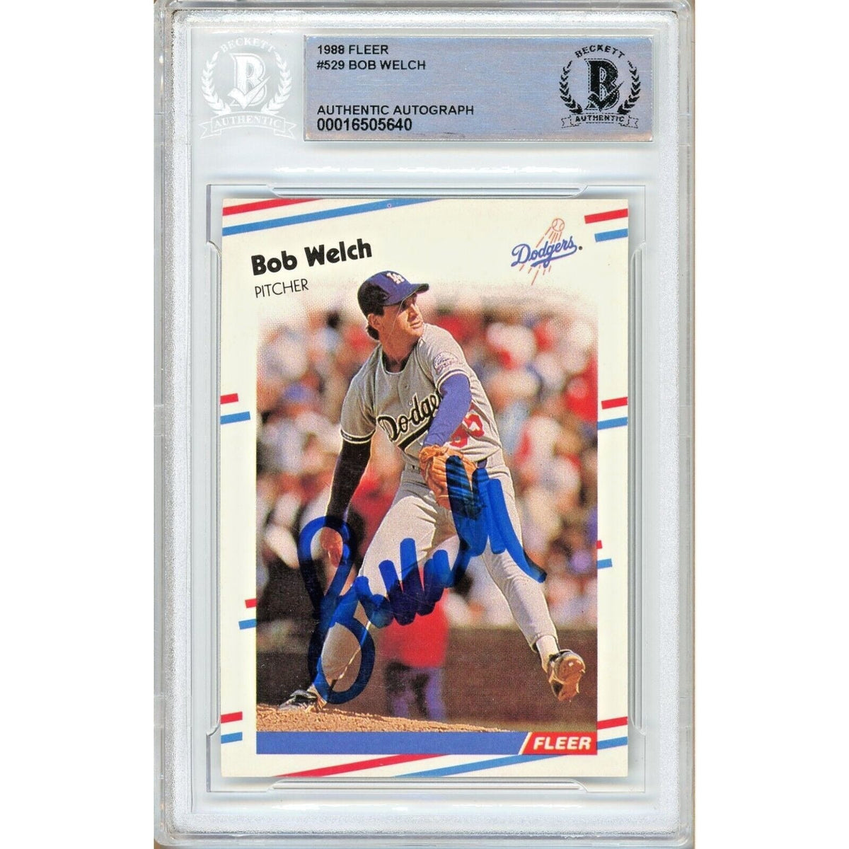 Bob Welch Los Angeles Dodgers Autographed Trading Card Beckett BAS