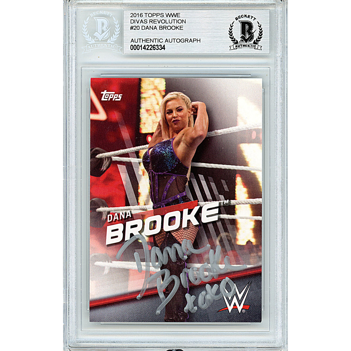 Dana Brooke Diva Revolution Autographed Trading Card Beckett BGS
