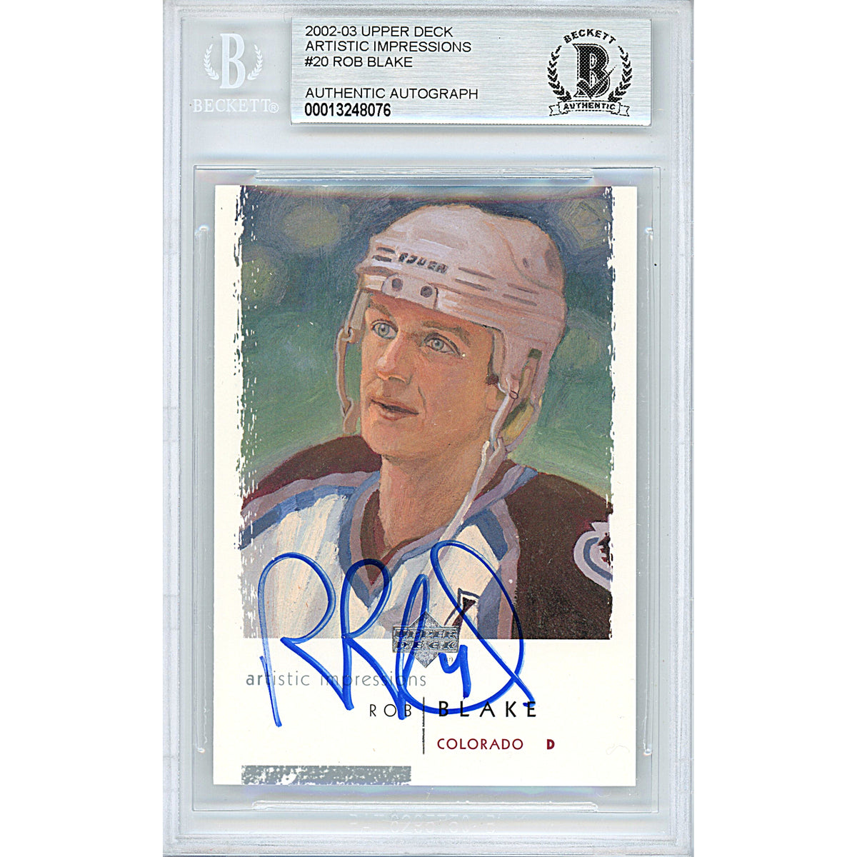 Rob Blake Signed Colorado Avalanche Autographed Trading Card Beckett BGS