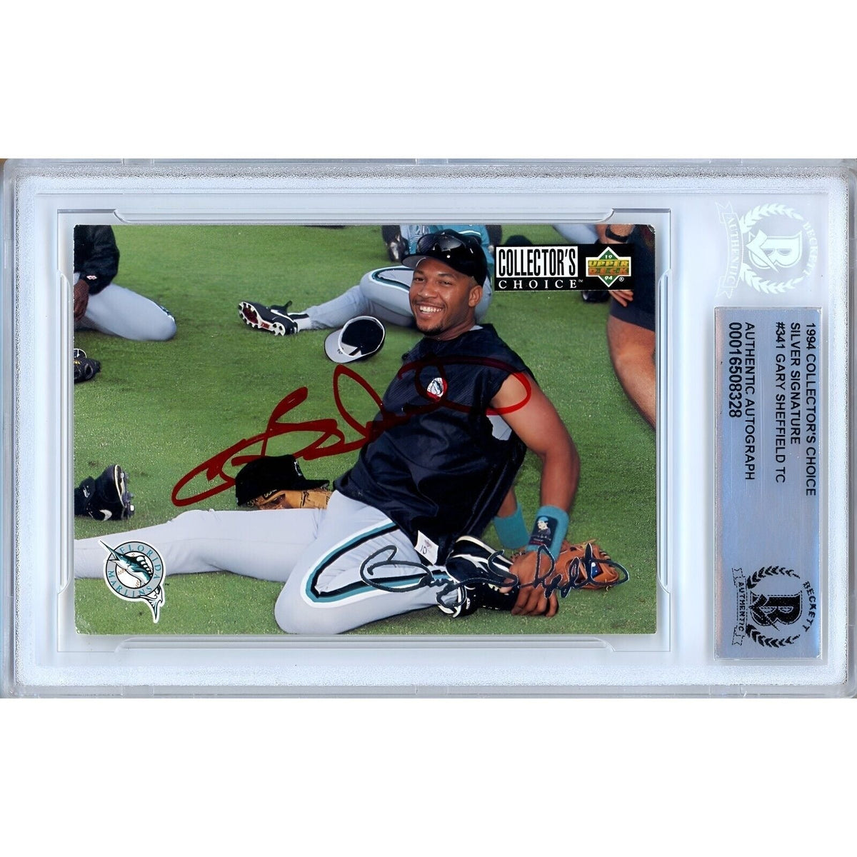 Gary Sheffield Collectors Choice Autographed Trading Card Beckett BAS