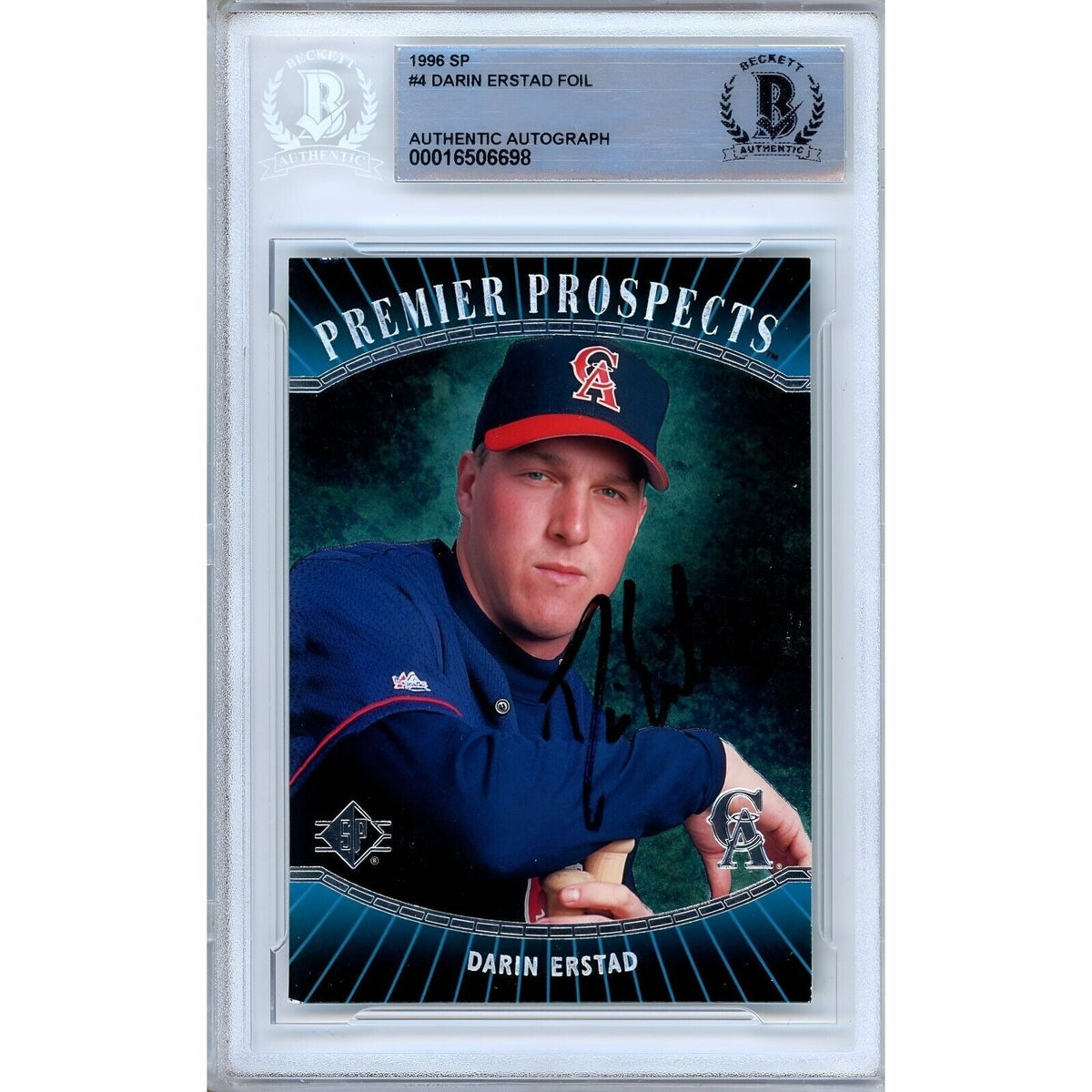 Darin Erstad Upper Deck Autographed Trading Card Beckett BAS